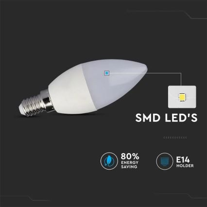 LED RGB Stmívatelná žárovka E14/4,8W/230V 4000K + dálkové ovládání